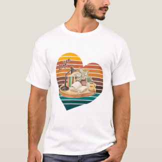 Bruine Suiker Koffie Boeken Retro Leeshoek Hart T-shirt
