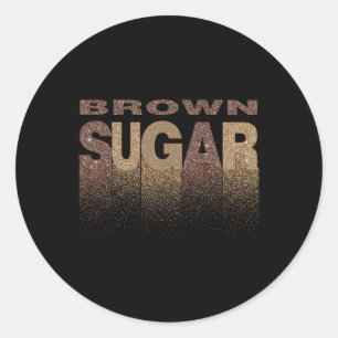 Bruine Suiker Melanine Afro-Amerikaanse Zwarte Ges Ronde Sticker