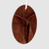 Bruine suiker met riem en sluiting ornament (voorkant)