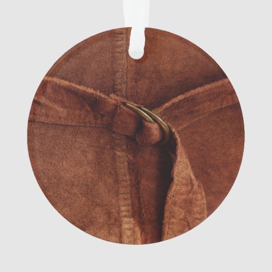 Bruine suiker met riem en sluiting ornament (achterkant)