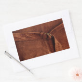 Bruine suiker met riem en sluiting rechthoekige sticker (Envelop)