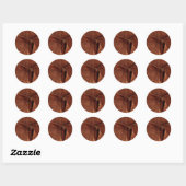 Bruine suiker met riem en sluiting ronde sticker (Vel)