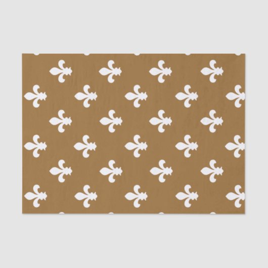 Bruine suiker Neutraal Fleur de Lys Tissuepapier (Voorkant)