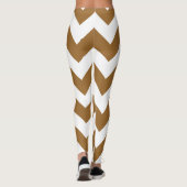 Bruine suiker Neutrale Chevrons Leggings (Achterkant)