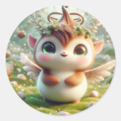 Bruine suiker ronde sticker (Voorkant)