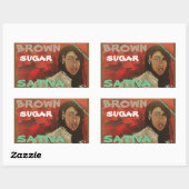 BRUINE SUIKER SATIVA RECHTHOEKIGE STICKER (Vel)