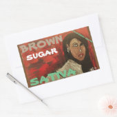 BRUINE SUIKER SATIVA RECHTHOEKIGE STICKER (Envelop)