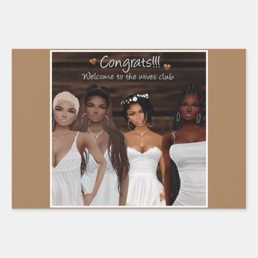 Bruine suikerbabes Gift Wrap 4 Inpakpapier Vel (Voorkant)