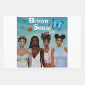 Bruine suikerbabes Gift Wrap 4 Inpakpapier Vel (Voorkant)