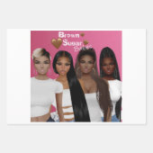 Bruine suikerbabes Gift Wrap 6 Inpakpapier Vel (Voorkant)