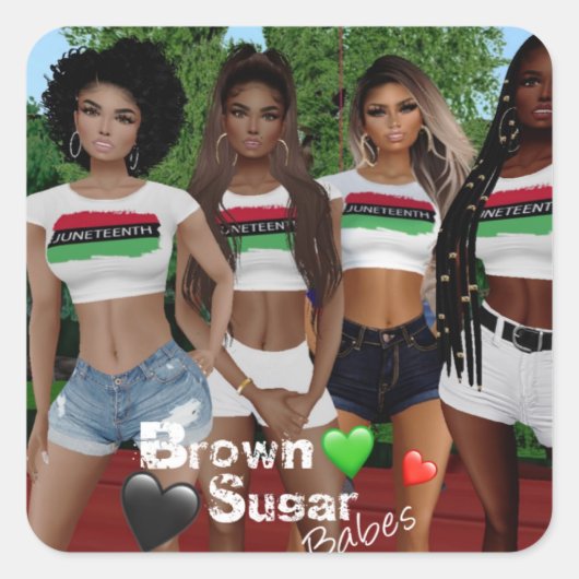 Bruine suikerbabes Stickers 4 (Voorkant)