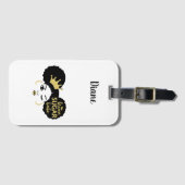 Bruine suikerbaby in zwart en goud bagagelabel (Voorkant (horizontaal))