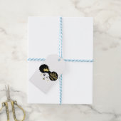 Bruine suikerbaby in zwart en goud cadeaulabel (Met Touw)