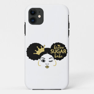 Bruine suikerbaby in zwart en goud Case-Mate iPhone case