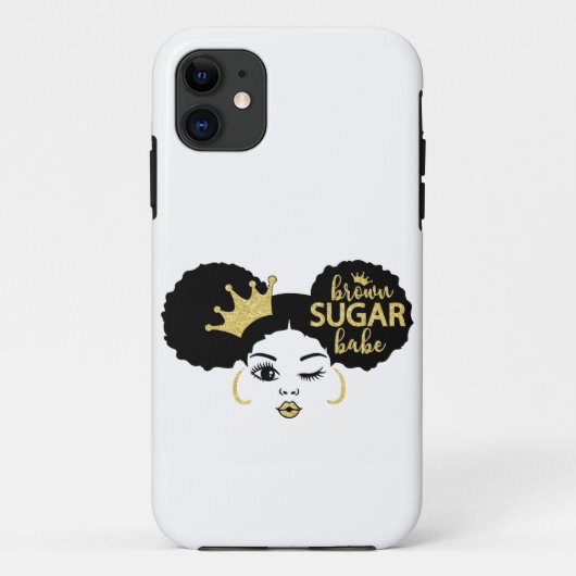 Bruine suikerbaby in zwart en goud Case-Mate iPhone case (Achterkant)