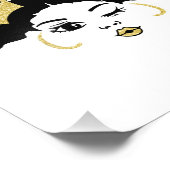 Bruine suikerbaby in zwart en goud foto afdruk (Hoek)