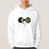 Bruine suikerbaby in zwart en goud hoodie (Voorkant)