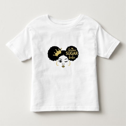 Bruine suikerbaby in zwart en goud kinder shirts (Voorkant)