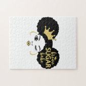 Bruine suikerbaby in zwart en goud legpuzzel (Horizontaal)