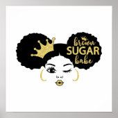 Bruine suikerbaby in zwart en goud poster (Voorkant)