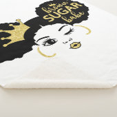 Bruine suikerbaby in zwart en goud sherpa deken (3/4)