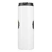 Bruine suikerbaby in zwart en goud thermosbeker (Achterkant)