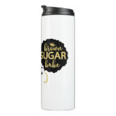 Bruine suikerbaby in zwart en goud thermosbeker (Geroteerd rechts)