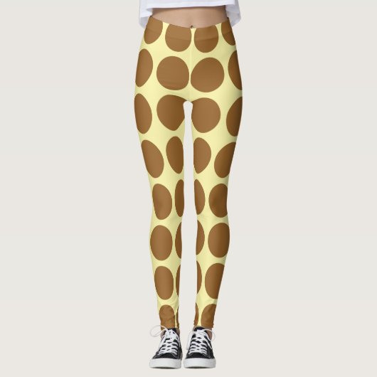 Bruine suikerriet Neutrale Stippen Leggings (Voorkant)