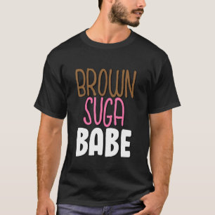 Bruine suikersuiker Babe bruine suikera Babe T-shirt