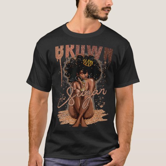 Bruine-suikervrouwen Groot-Brittannië Zwarte-Gesch T-shirt (Voorkant)