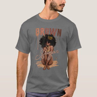 Bruine Suikervrouwen Groot-zwart, Afrikaanse trots T-shirt