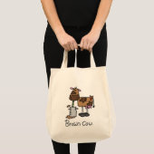 Bruine-T-shirts voor koeien en cadeautjes Tote Bag (Voorkant (product))
