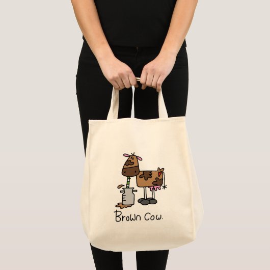 Bruine-T-shirts voor koeien en cadeautjes Tote Bag (Voorkant (product))