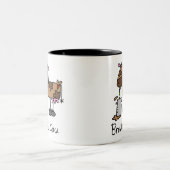 Bruine-T-shirts voor koeien en cadeautjes Tweekleurige Koffiemok (Center)