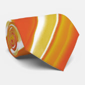 Bruine Taan Abstracte Strepen Stropdas (Opgerold)