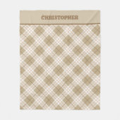 Bruine taan beige buffelbogen met dubbele diameter fleece deken (Voorkant)