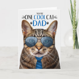 Bruine Tabby Cat Vaderdag One Cool Cat Feestdagen Kaart