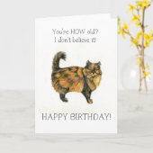 Bruine Tabby Cat Verjaardag Kaart (Gele Bloem)