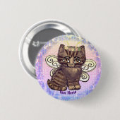 Bruine tabby kat  Fee  speld Ronde Button 5,7 Cm (Voorkant /achterkant)