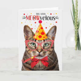 Bruine Tabby Kat MEOWvelous Verjaardag Kaart