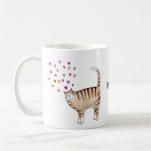 Bruine Tabby Kat met Hartjes Aangepaste Naam  Koffiemok (Links)