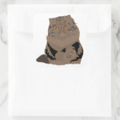 bruine tabby perzische kat vierkante sticker (Tas)