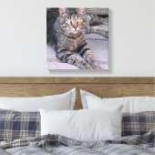 Bruine tablet in openlucht canvas afdruk (Insitu (Slaapkamer))