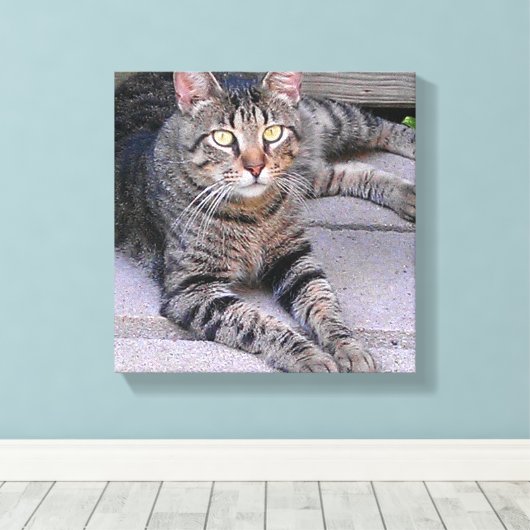 Bruine tablet in openlucht canvas afdruk (Insitu (Houten vloer))