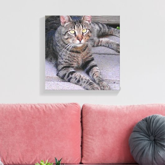 Bruine tablet in openlucht canvas afdruk (Insitu (Woonkamer))