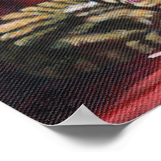 Bruine tablet Slapen in een Comfy Red-stoel Poster (Hoek)