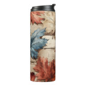 BRUINE TAN BLAUWE HERFST HERFSTBLADEREN THERMOSBEKER (Gedraaid links)