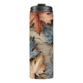 BRUINE TAN BLAUWE HERFST HERFSTBLADEREN THERMOSBEKER