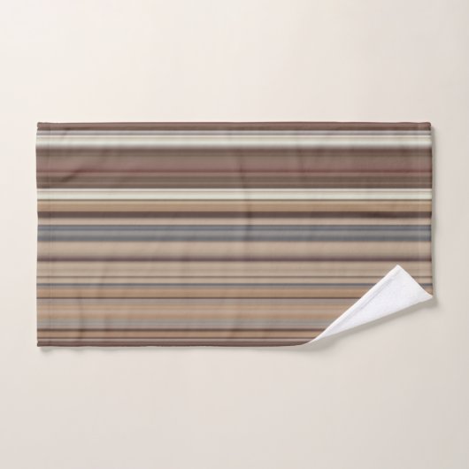 Bruine Tan Classic Stripes Bad Handdoek (Handdoek)