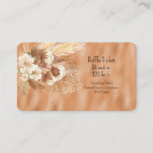 Bruine Tan en Cream Floral Raffle Informatiekaartje (Voorkant)